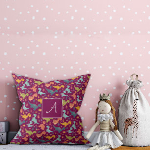 Cojín Decorativo Colorido personalizado de dinosaurios lindo patrón