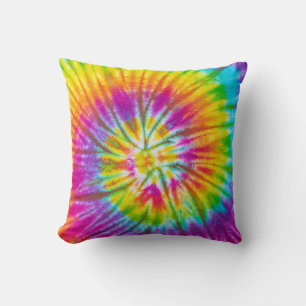 Cojín Decorativo Colorido Resumen De Tie-Dye De Swirl.