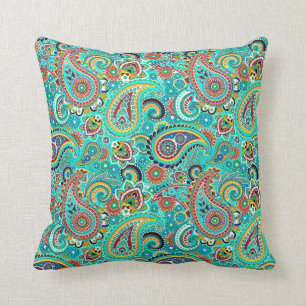 Cojín Decorativo Colorido Retro Paisley