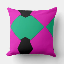 Cojín Decorativo Colorido rosa y verde Resumen arte menimalista