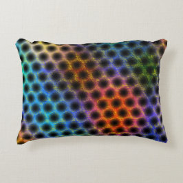 Cojín Decorativo Colorido usado con puntos negros de polka, amarill