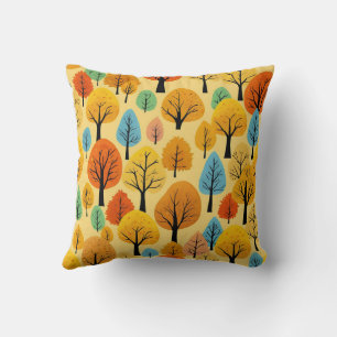 Cojín Decorativo Colorido y Sencillo Granero Otoño Bosque