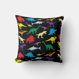 Cojín Decorativo Coloridos Dinosaurios Patrón de acuarela para niño