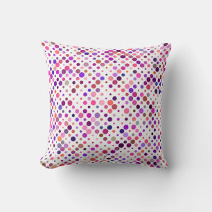 Cojín Decorativo Coloridos, magenta, puntos rosados y morados