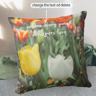 Cojín Decorativo Coloridos tulipanes de primavera de estilo vintage