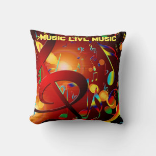 Cojín Decorativo Coloroso lema musical en vivo