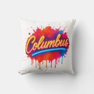 Cojín Decorativo Columbus Neon Street Art Splash
