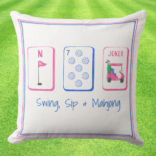 Cojín Decorativo Columpio, Bebe, Teja de Mahjong / Golf Mahjong