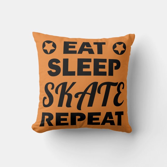 Cojín Decorativo Coma la repetición del patín del sueño, rodillo (Anverso)