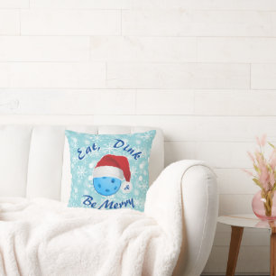 Cojín Decorativo Coma pelota, bebe y sé Feliz Navidad