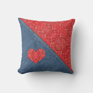 Cojín Decorativo Combinación de mezclilla con bandana