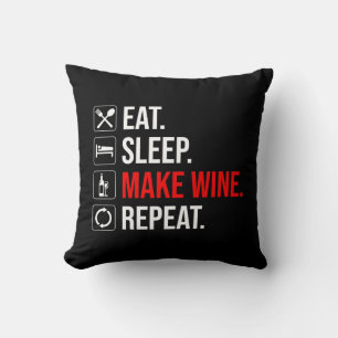 Cojín Decorativo Come. Duerme. Haz vino. Repite