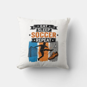 Cojín Decorativo Come Fútbol Duerme Repite Camiseta de Jugador de F