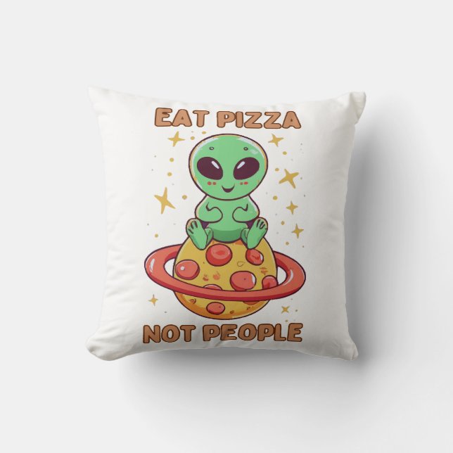 Cojín Decorativo Come pizza no personas (Anverso)