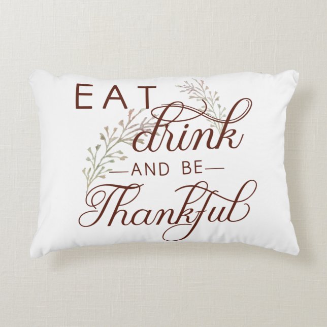 Cojín Decorativo comer beber y estar agradecido (Anverso)