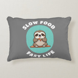 Cojín Decorativo Comer bien Kawaii Sloth Gray
