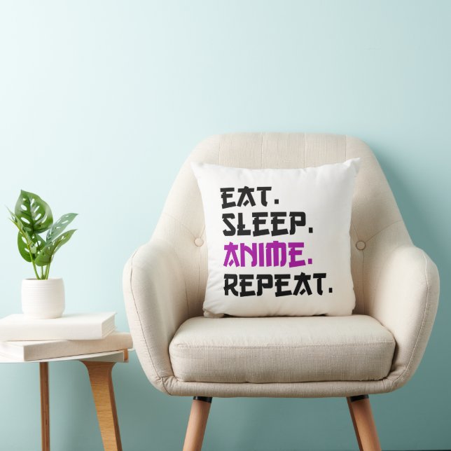 Cojín Decorativo Comer Dormir Anime Repetir     (Silla)