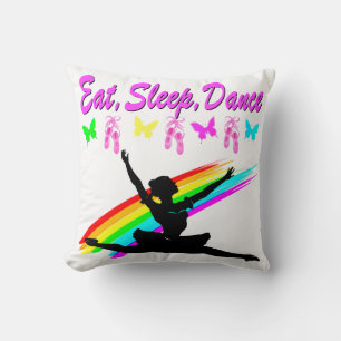 COJÍN DECORATIVO COMER, DORMIR, BAILAR DISEÑO BALLERINA