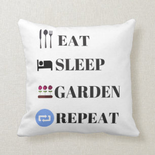 Cojín Decorativo Comer Dormir Jardín Repetir