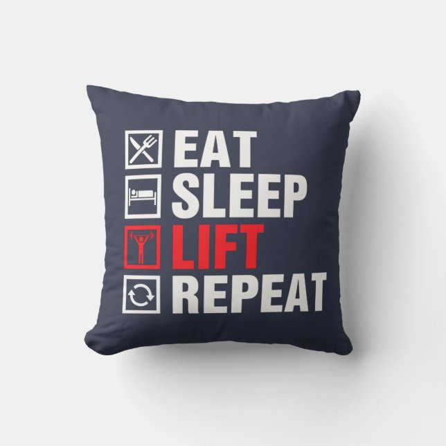 Cojín Decorativo Comer Dormir Levantar Repetir (Anverso)