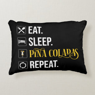 Cojín Decorativo Comer. Dormir. Piña Coladas. Repetir.
