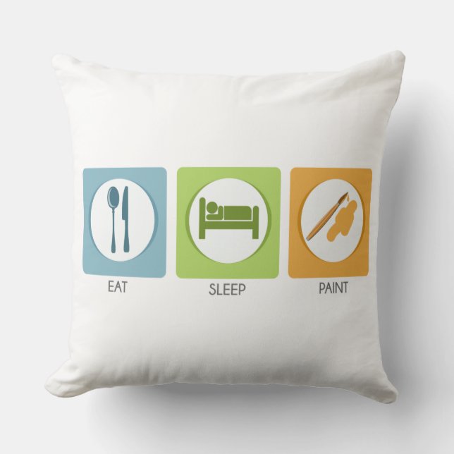 Cojín Decorativo Comer Dormir Pintar (Anverso)