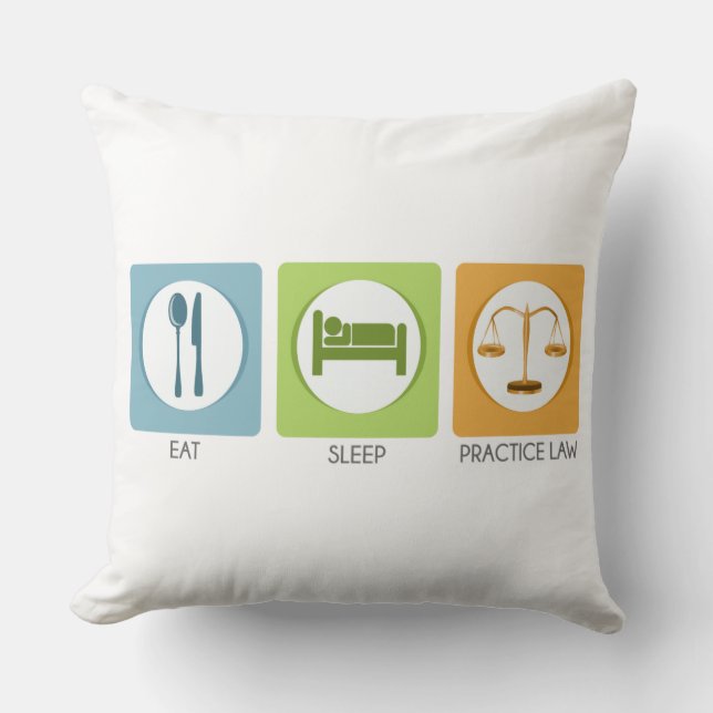 Cojín Decorativo Comer dormir, practicar derecho (Anverso)