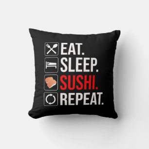 Cojín Decorativo Comer. Dormir. Sushi. Repetir