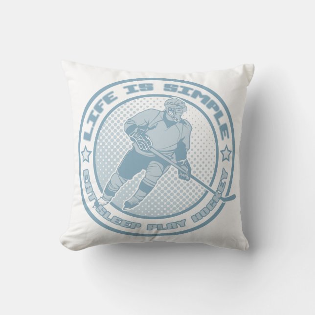 Cojín Decorativo Comer el sueño juego hockey Personalizable almohad (Anverso)