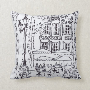 Cojín Decorativo Comer en una plaza Aix en Provence, Francia