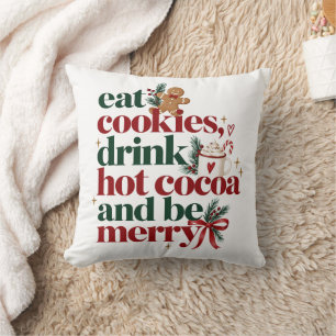 Cojín Decorativo Comer Galletas Beber Cacao Caliente Ser Feliz Navi