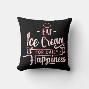 Cojín Decorativo Comer helado para la felicidad diaria - Amor por e