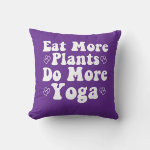 Cojín Decorativo Comer más plantas hace más yoga diciendo corazón d