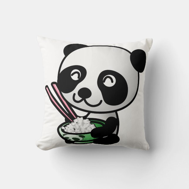 Cojín Decorativo Comer panda (Anverso)