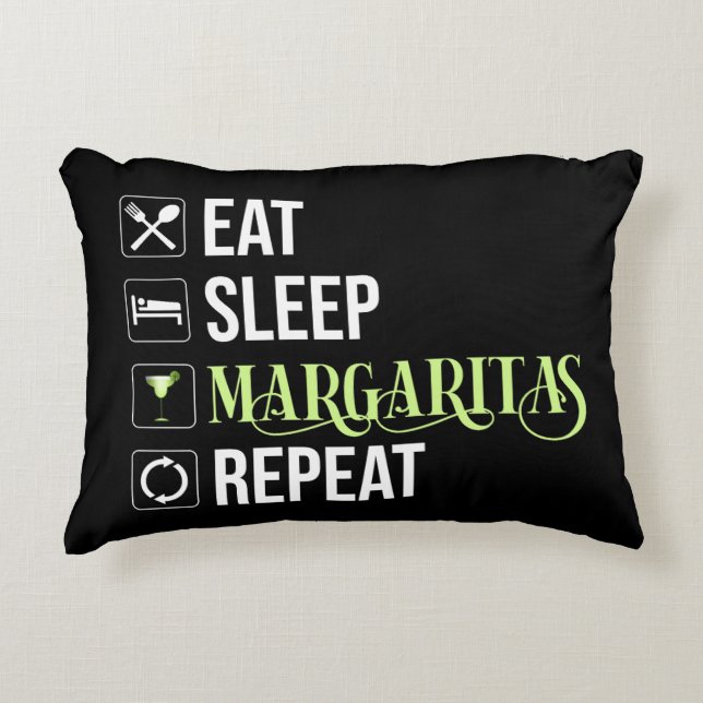 Cojín Decorativo Comer Sleep Margaritas Repetir (Anverso)