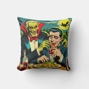 Cojín Decorativo Cómics de vampiros de terror vintage