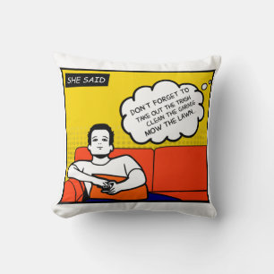 Cojín Decorativo Comics Geek Rugged de color azul naranja