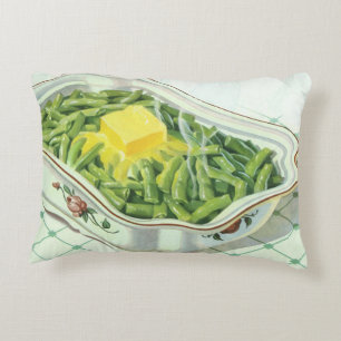 Cojín Decorativo Comida antigua, cazuela de judías verdes con mante