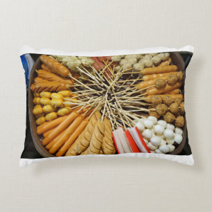 Cojín Decorativo comida callejera de un mercado asiático