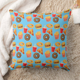 Cojín Decorativo Comida chatarra kawaii