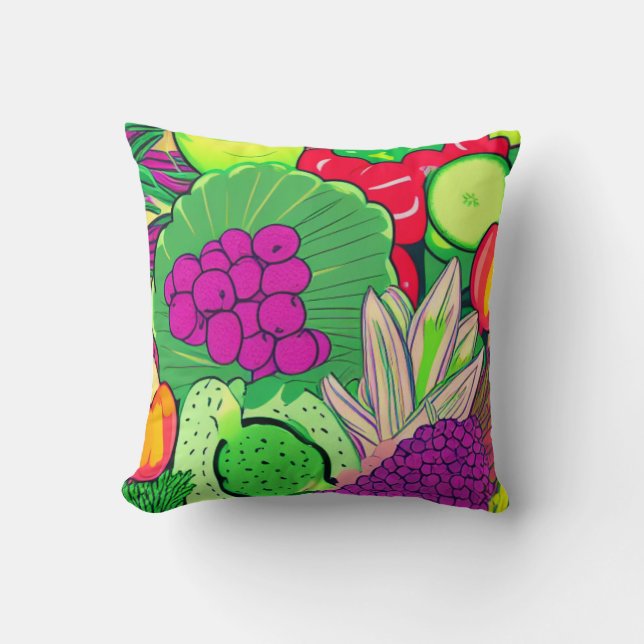 Cojín Decorativo Comida como colección de medicamentos (Anverso)