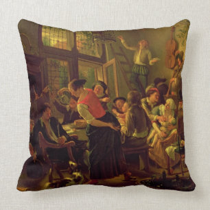 Cojín Decorativo Comida de la familia (aceite en lona)