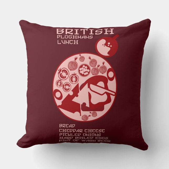 Cojín Decorativo Comida de pub British Ploughmans (Anverso)