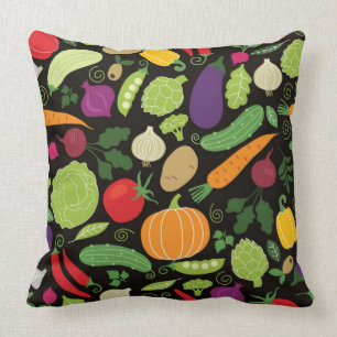 Cojín Decorativo Comida en un fondo negro
