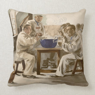 Cojín Decorativo Comiendo la sopa en los cuarteles, de 'L'Estampe