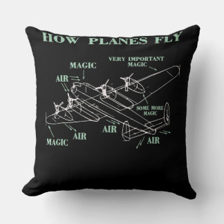 Cojín Decorativo Cómo vuelan los aviones divertidos regalos piloto