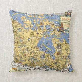 Cojín Decorativo Compañía de la bahía del Hudson - mapa de Canadá
