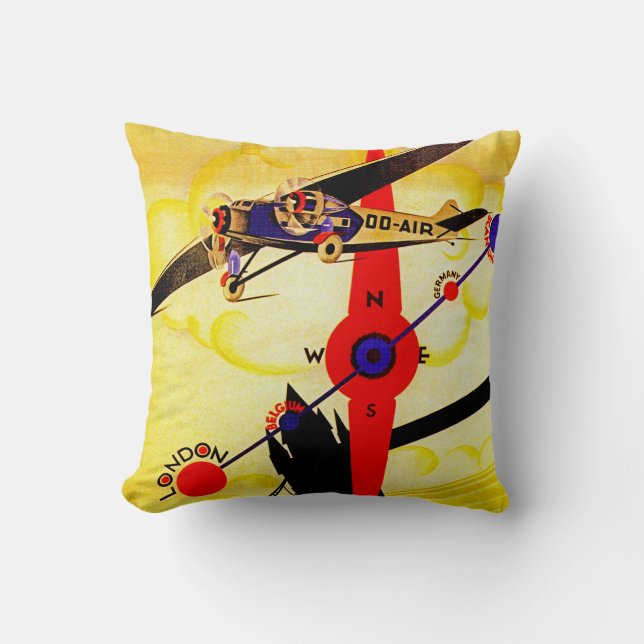 Cojín Decorativo Compás del art déco de Sabena (Anverso)