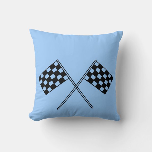 Cojín Decorativo Competir con banderas a cuadros (Anverso)