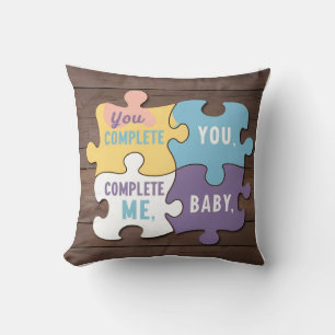 Cojín Decorativo Completarme Bebé Rompe A Mamá Silhouette